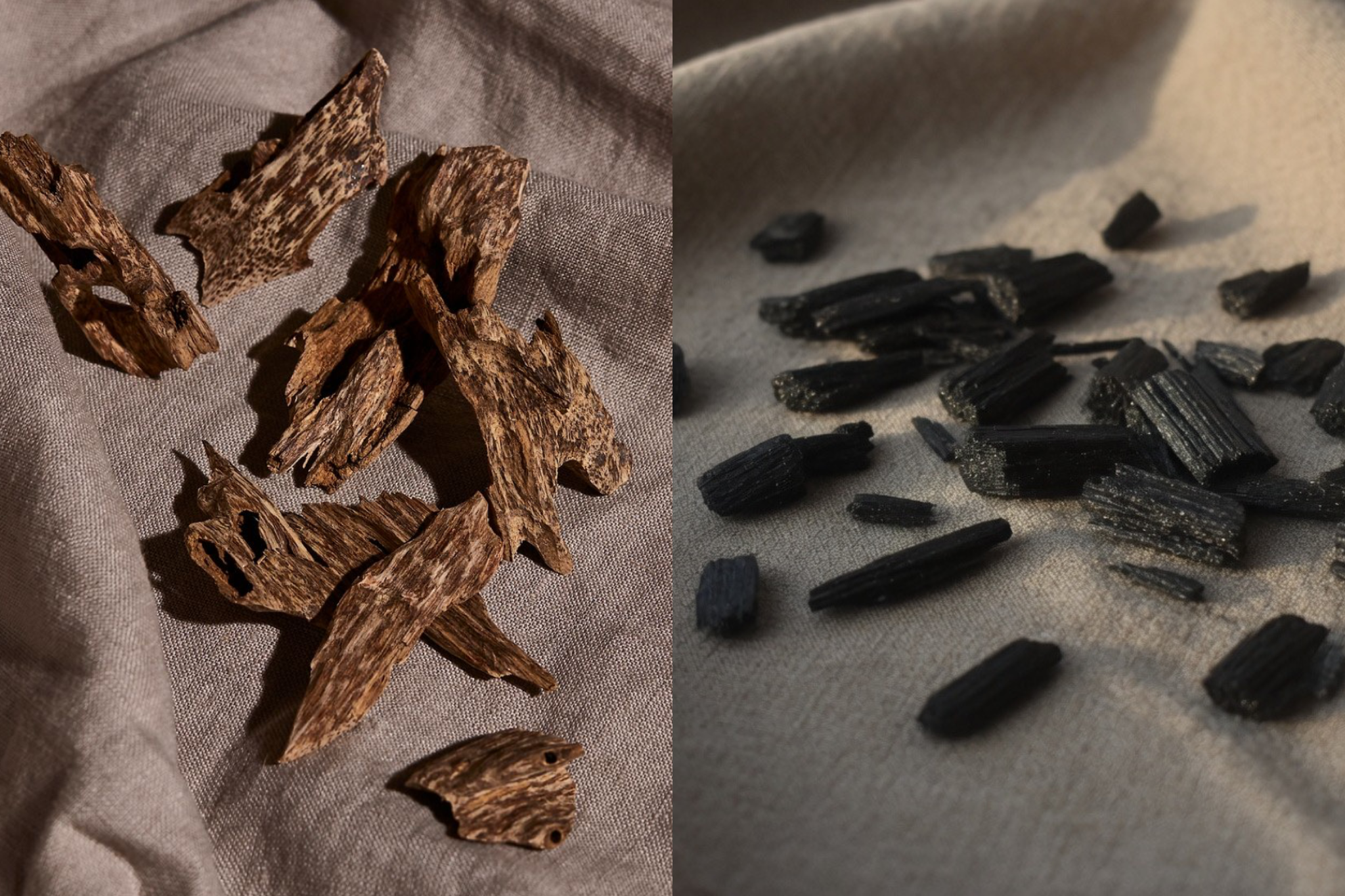 Bois de oud et bakhoor oriental utilisés dans la parfumerie et les senteurs d'intérieur orientales