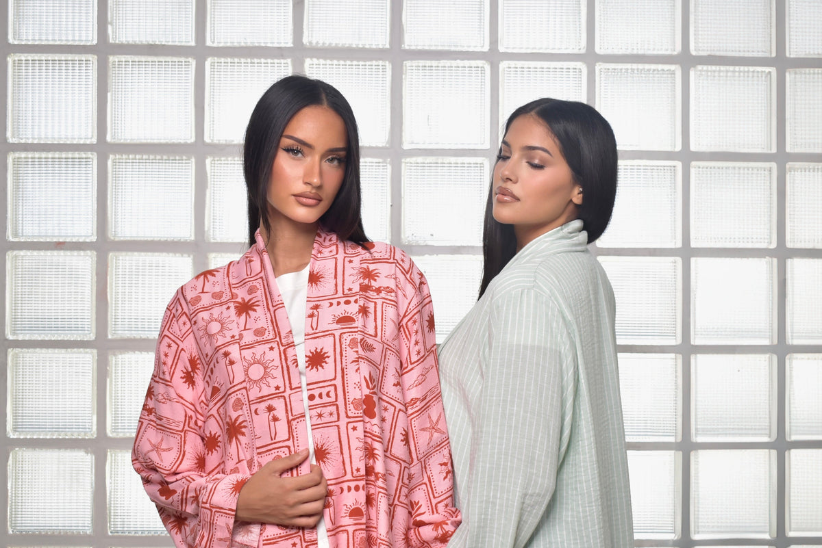 Kimono / Abaya Élégant – Collection Porcelaïa