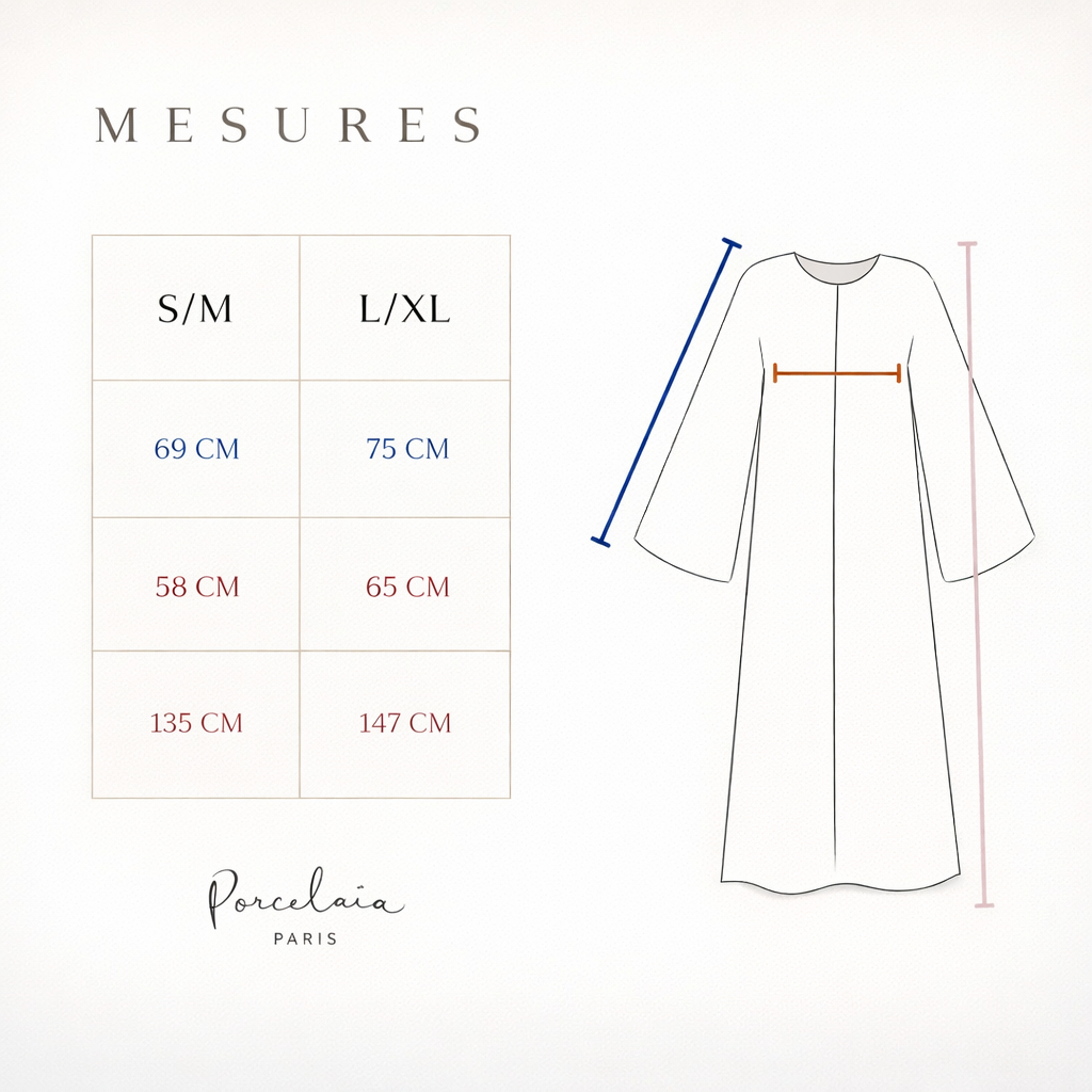 Kimono Long Femme Céladon Rayé – Élégance Minimaliste | Porcelaïa par Bakhoorlaïa